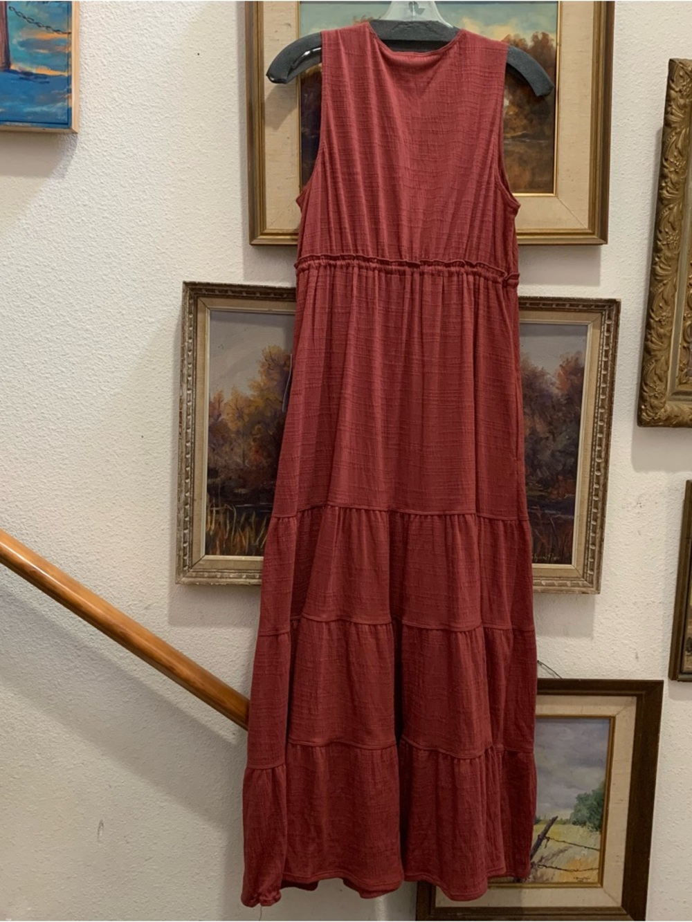 Max Studio Tiered Boho Maxi Dress size L - Picture 2 of 6